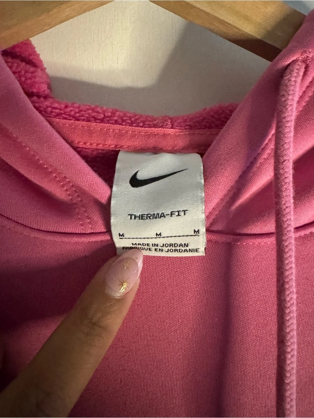 Nike Pink Women's Crewneck Hoodie with White Swoosh